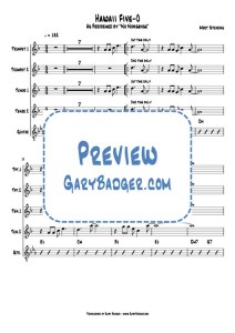 Hawaii Five-0 - Trumpet Tenor Sax Guitar