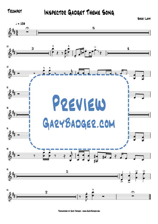 Inspector Gadget Theme Song | Gary Badger's Trumpet Transcriptions