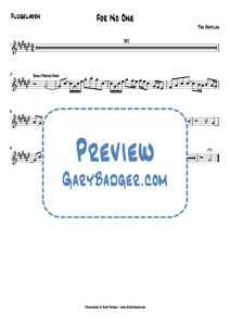 The Beatles - For No One - Flugelhorn F-sharp
