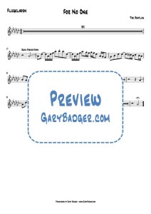 The Beatles - For No One - Flugelhorn G-flat