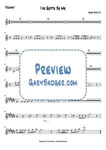 Sammy Davis Jr. - I've Gotta be Me - Trumpet chart. Transcribed by Gary Badger - www.GaryBadger.com