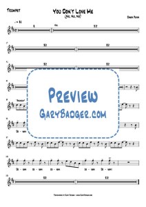 Dawn Penn - You Don't Love Me (No, No, No) - Trumpet chart. Transcribed by Gary Badger - www.GaryBadger.com
