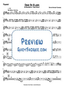 Save Ferris - Come on Eileen - Trumpet chart. Transcribed by Gary Badger - www.GaryBadger.com