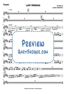 The Beatles - Lady Madonna - Trumpet chart. Transcribed by Gary Badger - www.GaryBadger.com