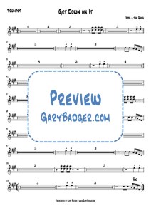 Kool & the Gang - Get Down on It - Trumpet chart. Transcribed by Gary Badger - www.GaryBadger.com