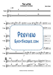 Joe Cocker - The Letter - Trumpet Tenor Sax charts. Transcribed by Gary Badger - www.GaryBadger.com