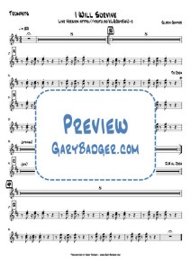 Gloria Gaynor - I Will Survive - Trumpet chart. Transcribed by Gary Badger - www.GaryBadger.com