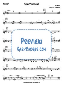 Jamiroquai - Blow Your Mind - charts for trumpet, flugelhorn, and sax. Transcribed by Gary Badger - www.GaryBadger.com