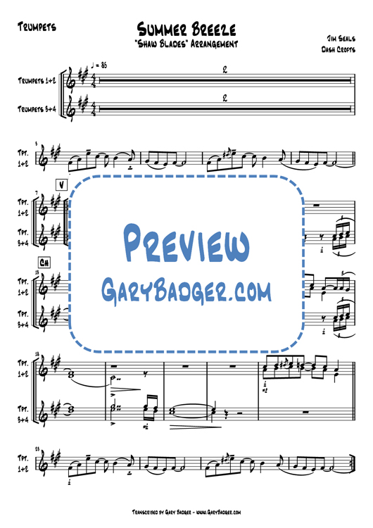 Seals & Crofts - Shaw Blades - Summer Breeze. Transcribed by Gary Badger - www.GaryBadger.com